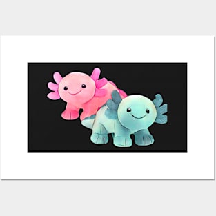 Axolotl brother and sister Posters and Art